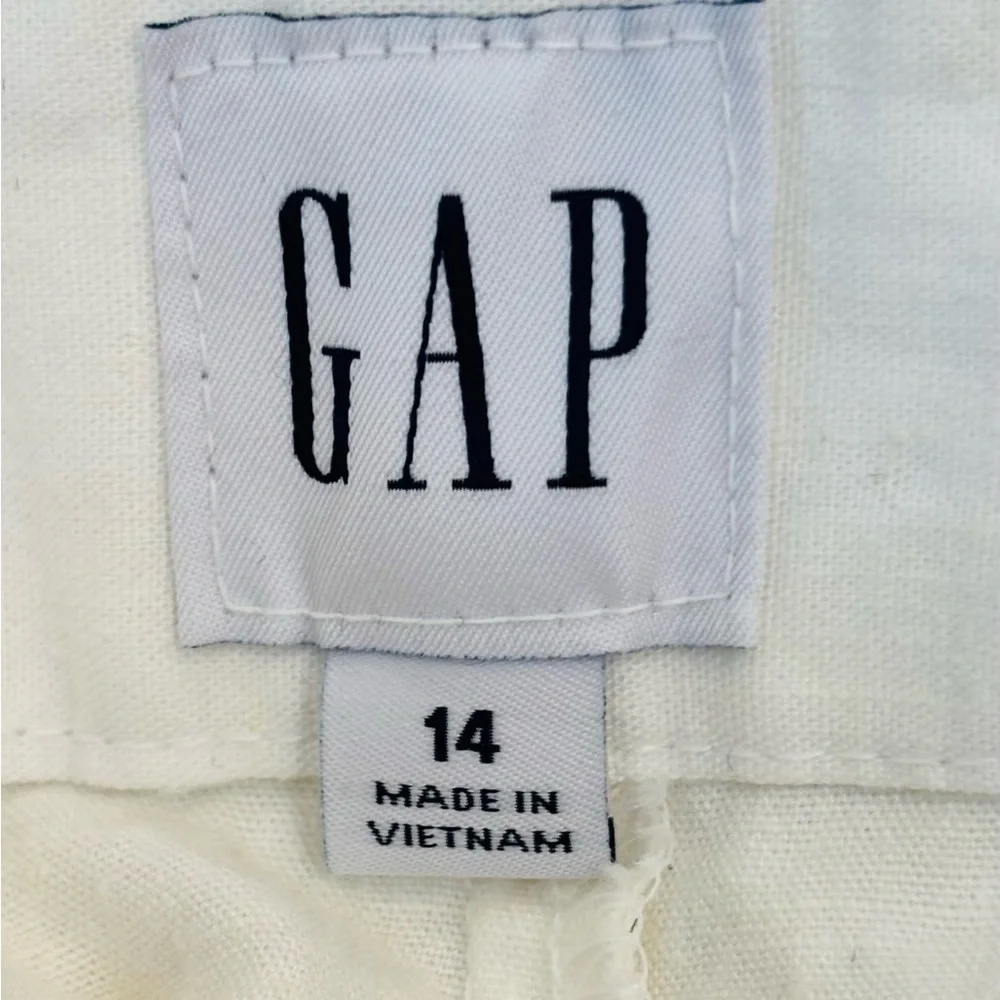 GAP 365 Flat Front LInen Blend Trouser Shorts Minimalist Off White Size 14 NEW - Picture 9 of 12